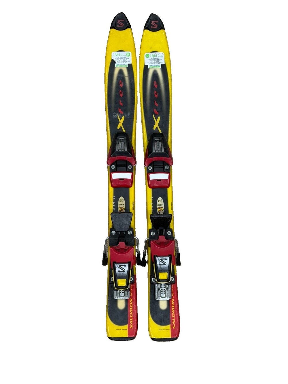 Salomon X Free JR Kids Skis with Bindings - 80 cm 80cm Yellow Red Youth Junior